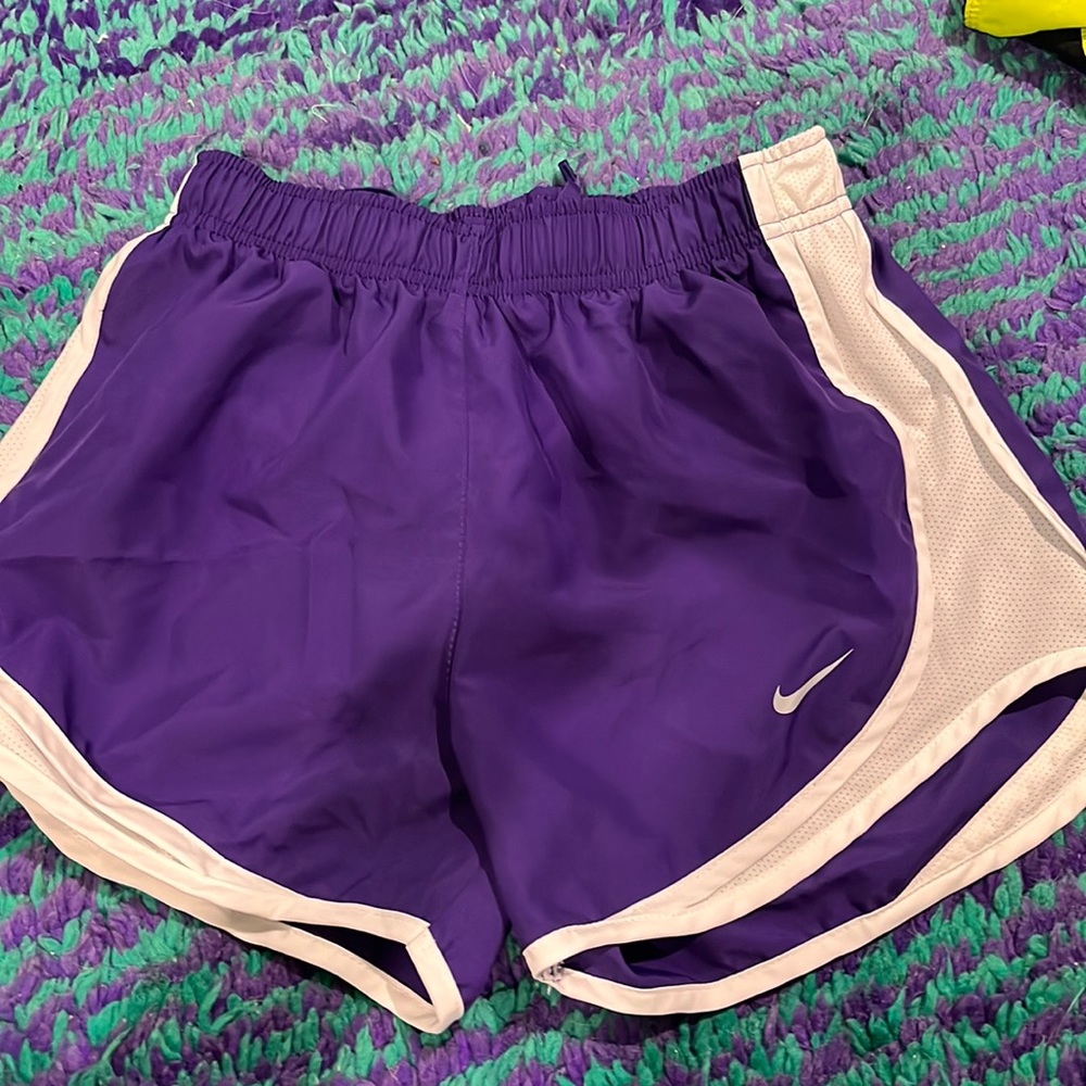 Purple nike running shorts